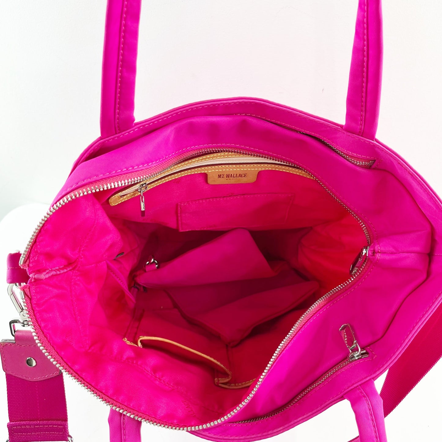MZ Wallace Soho Nylon Tote Bag Purse Hot Pink