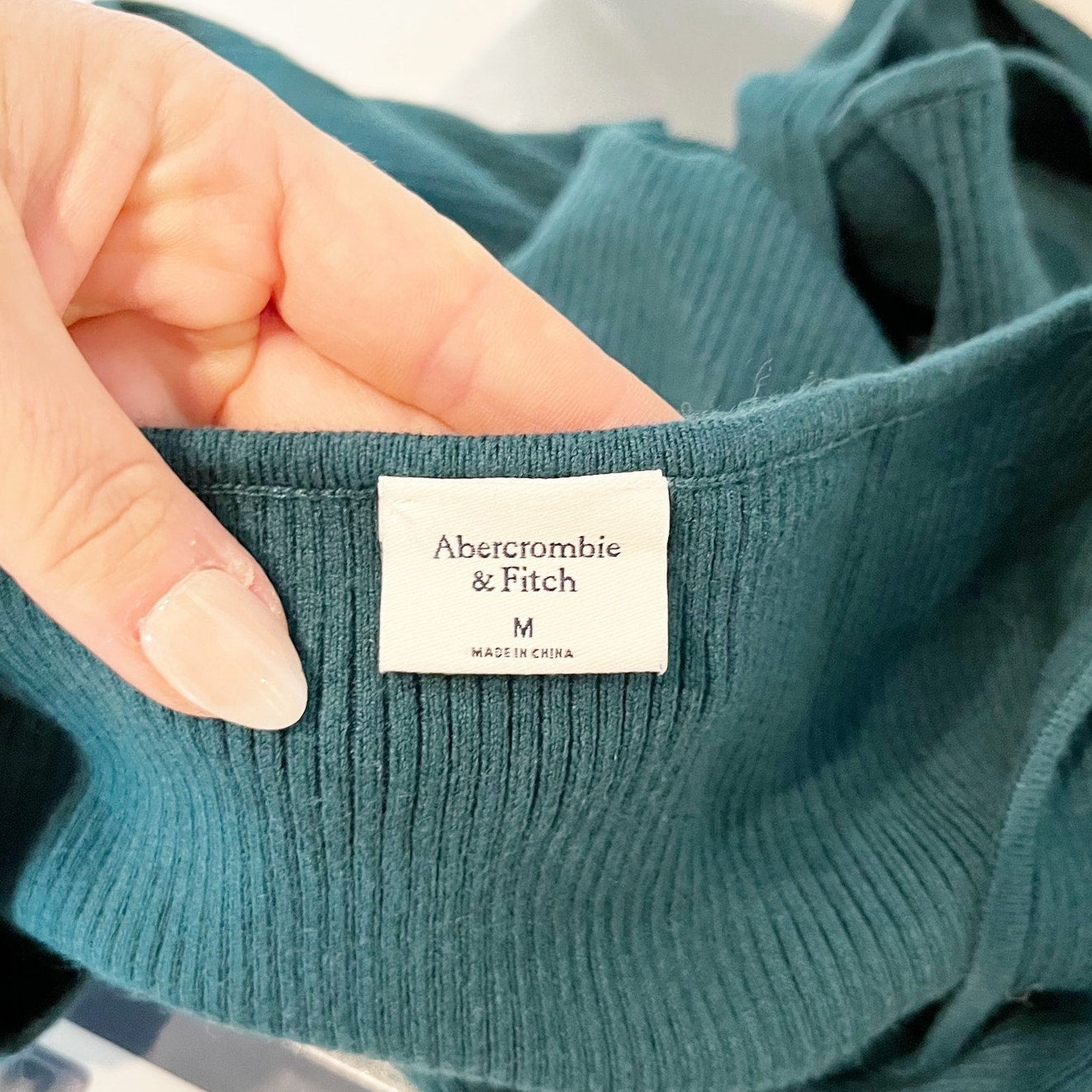 Abercrombie Long Sleeve Sweetheart Neckline Sweater Bodysuit Green Medium