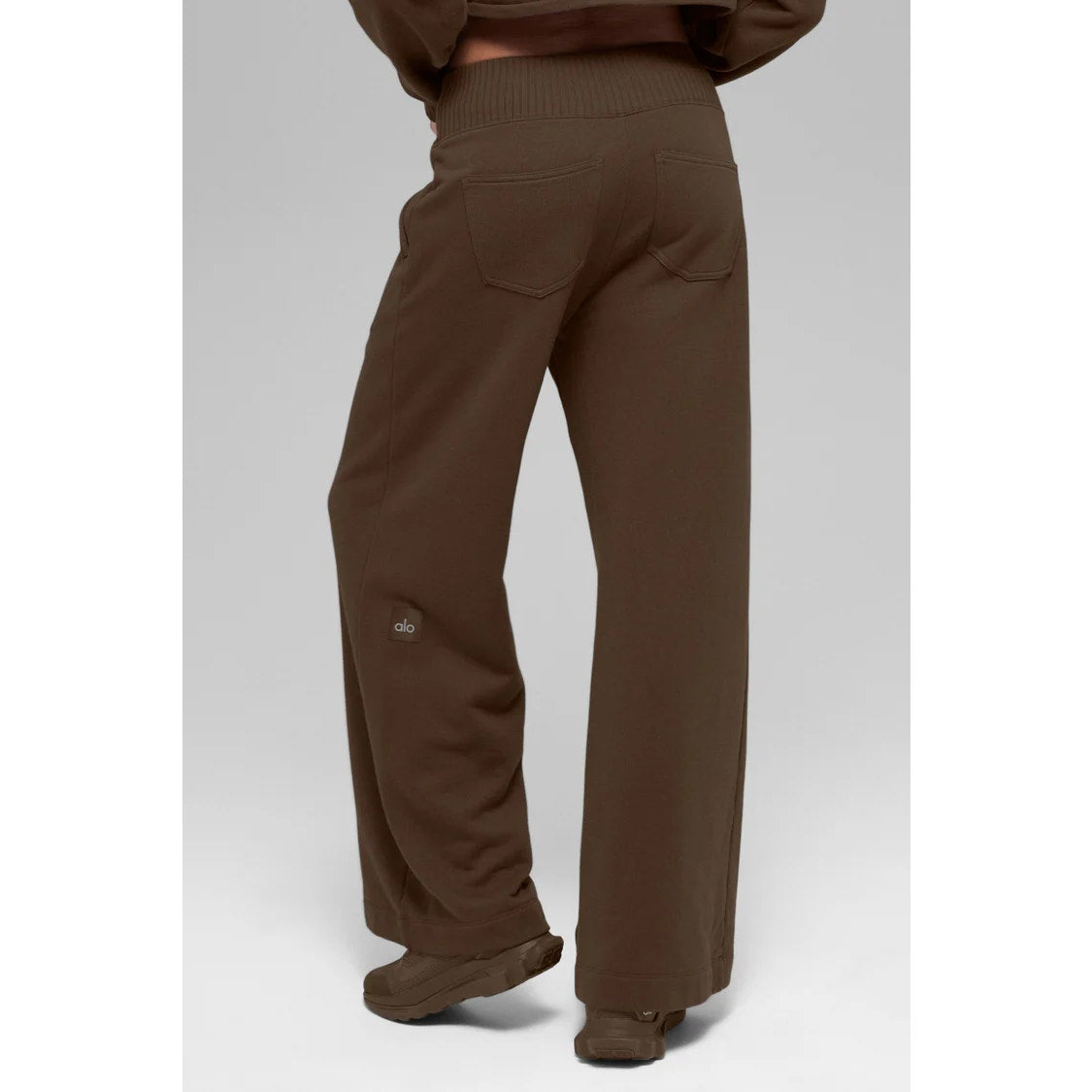 Alo Yoga Serenity Soft French Terry High Waisted Wide Leg Sweatpants Truffle XS
