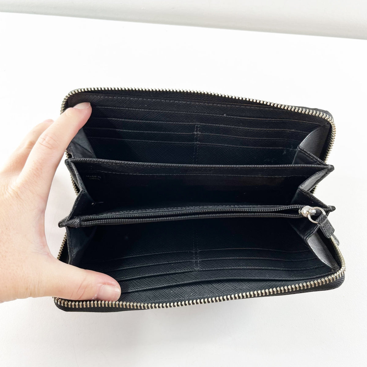 Coach Canvas Signature C Zip Around Wallet Black