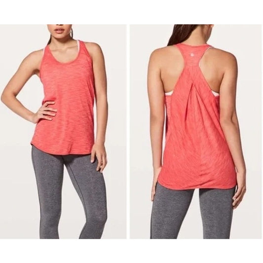 Lululemon Essential Tank Top Racerback Orange Heather Small