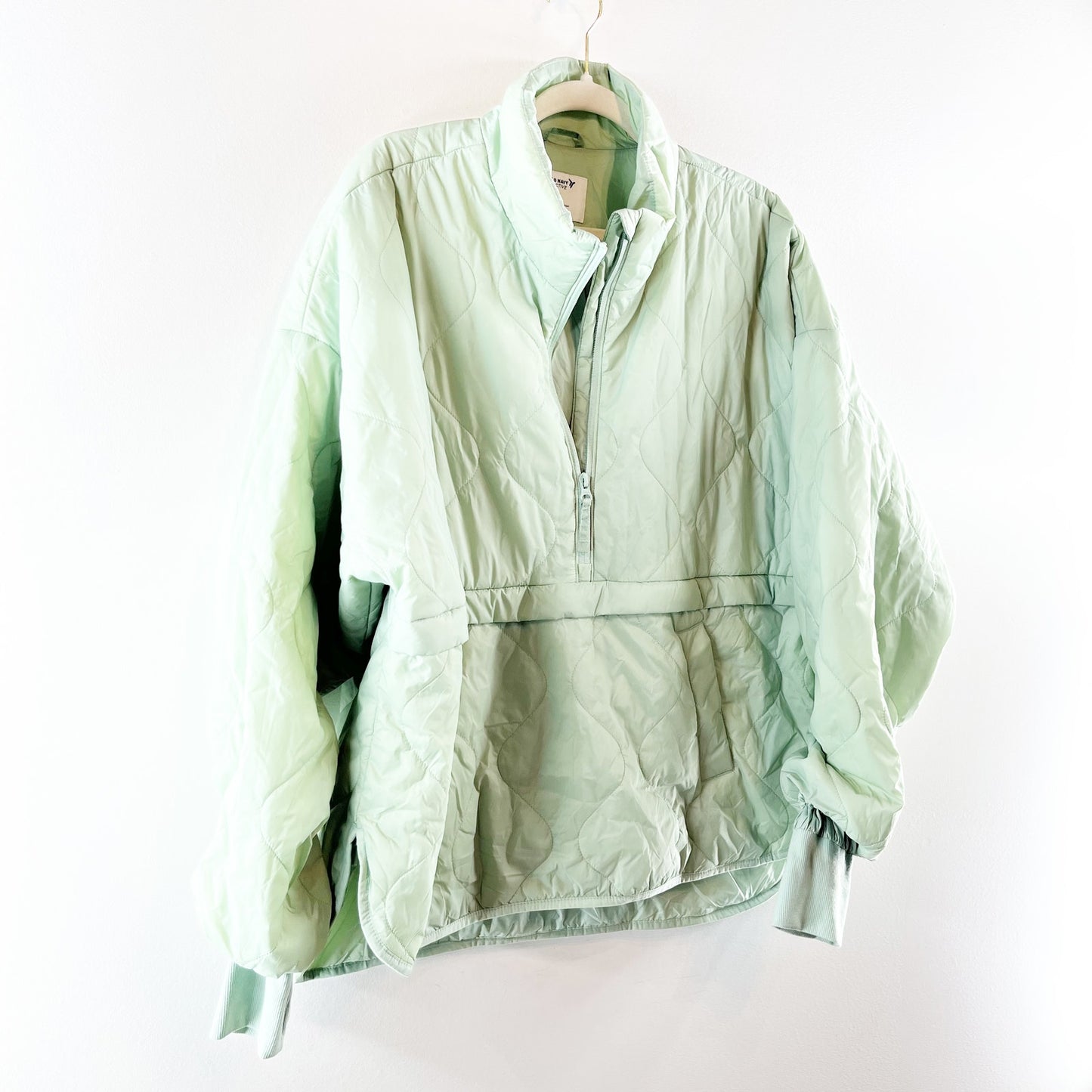 Old Navy Midweight Packable 1/2 Zip Water Resistant Puffer Jacket Green Large