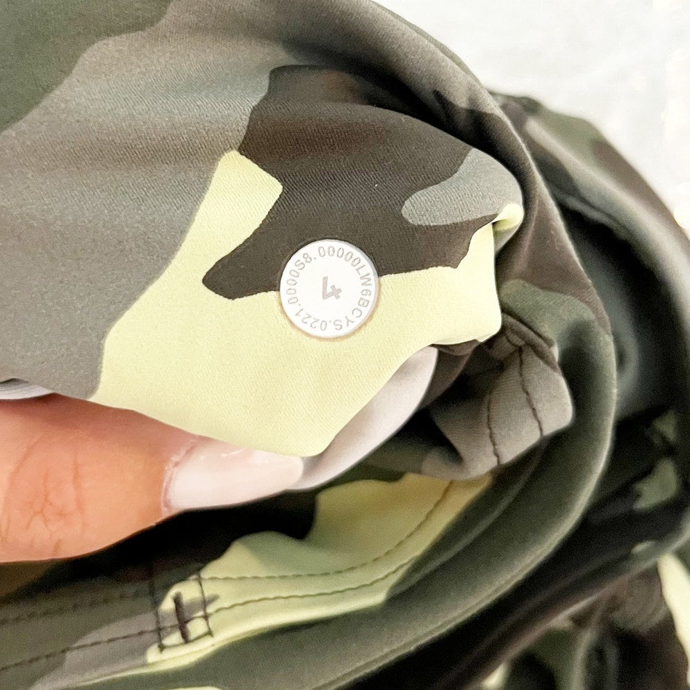 Lululemon Fast and Free High Rise Crop 23" Heritage 365 Camo Crispin Green Multi