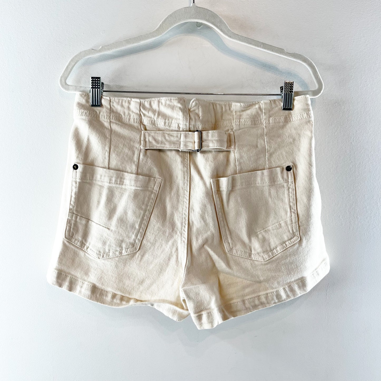 Pilcro by Anthropologie The Kit High-Rise Utility Shorts Cream 29