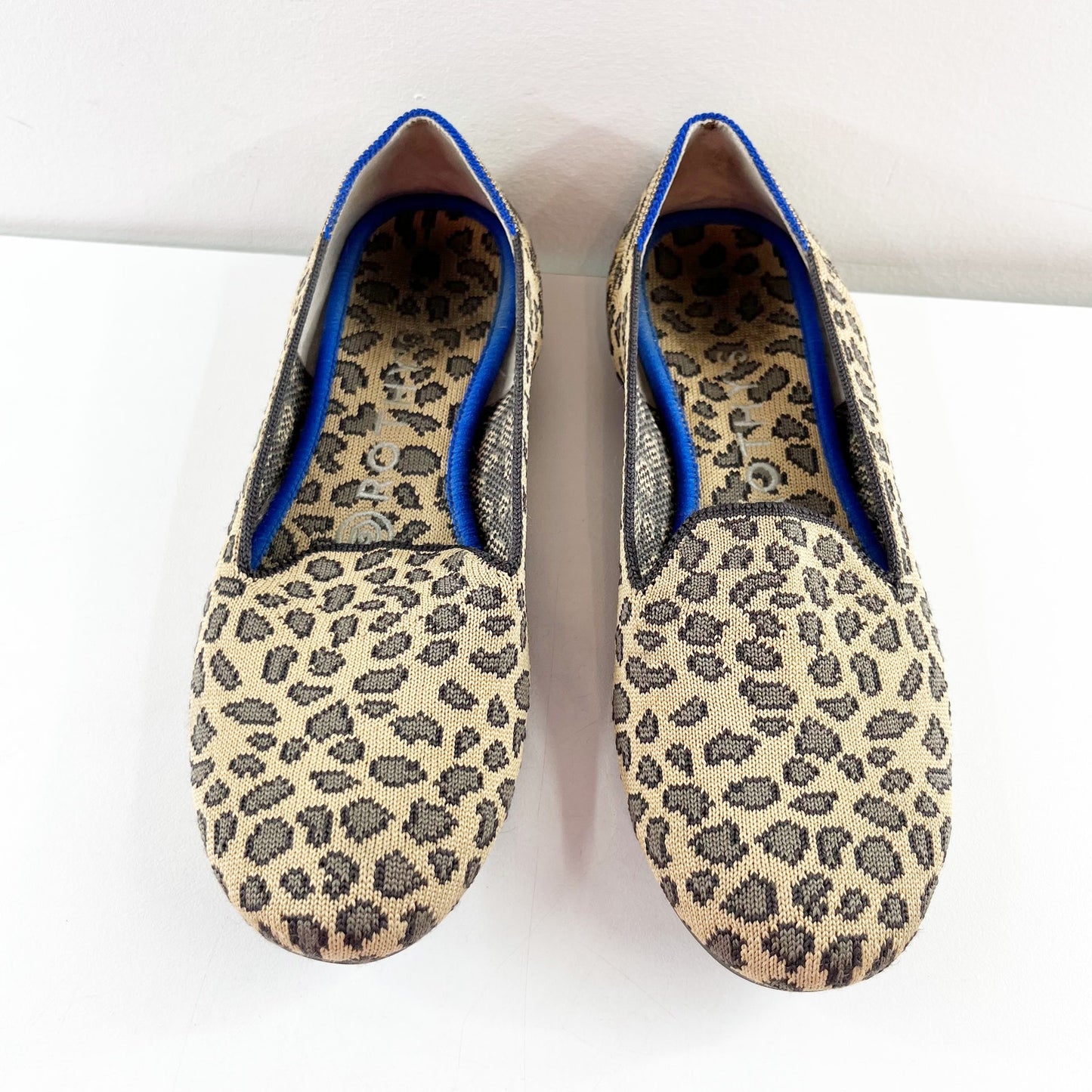 Rothys Spotted Leopard Print Slip On Round Toe Loafers Flat Tan 6.5