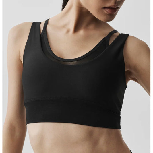 Alo Airlift Double Trouble Layered Sports Bra Black Small