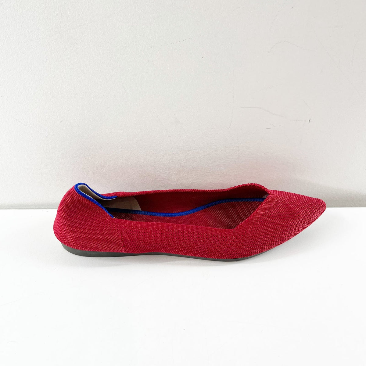 Rothy’s Knit The Point Slip-On Ballet Flat Shoes Bright Chili Red 8.5