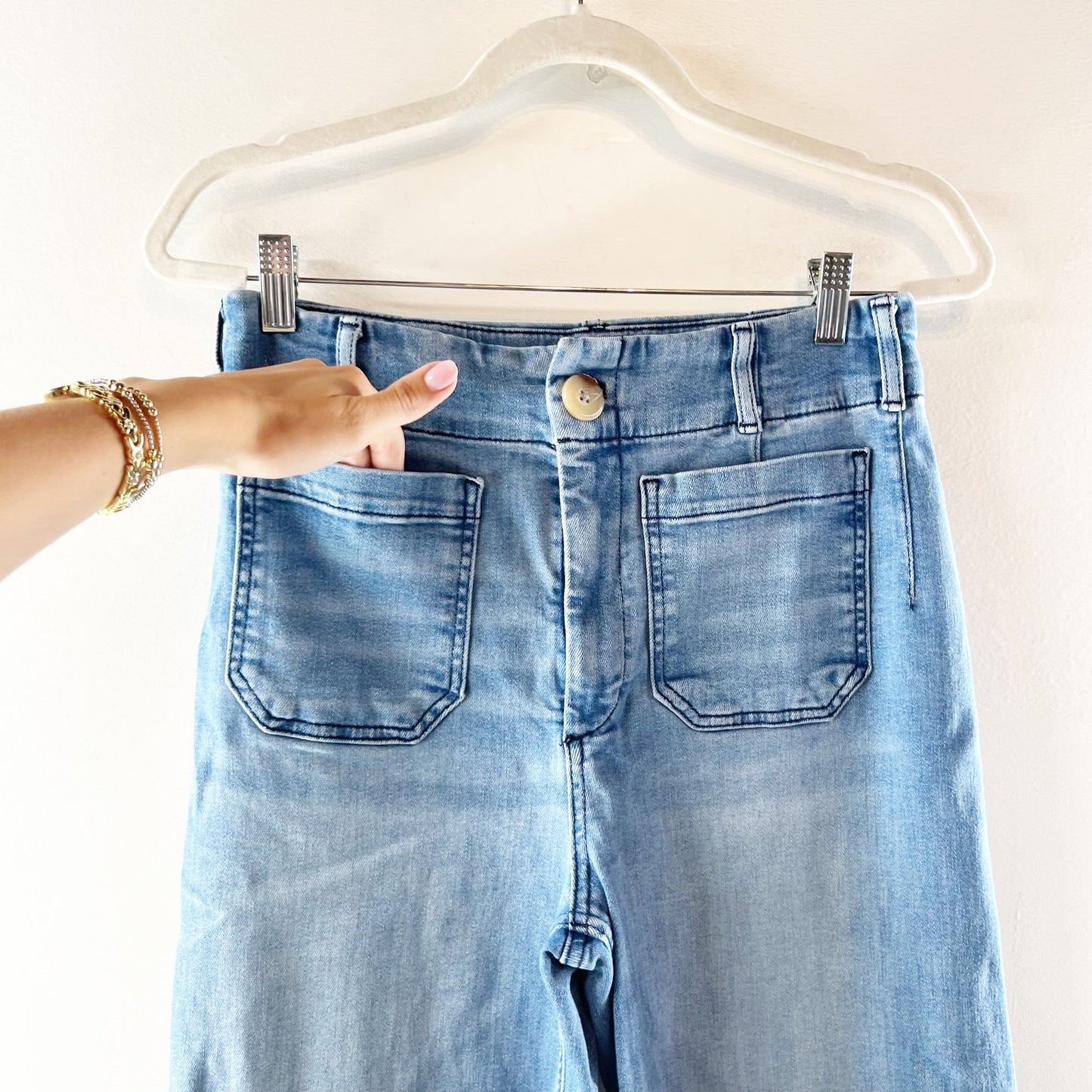 Maeve by Anthropologie The Denim Colette Cropped Wide-Leg Jeans Blue 29