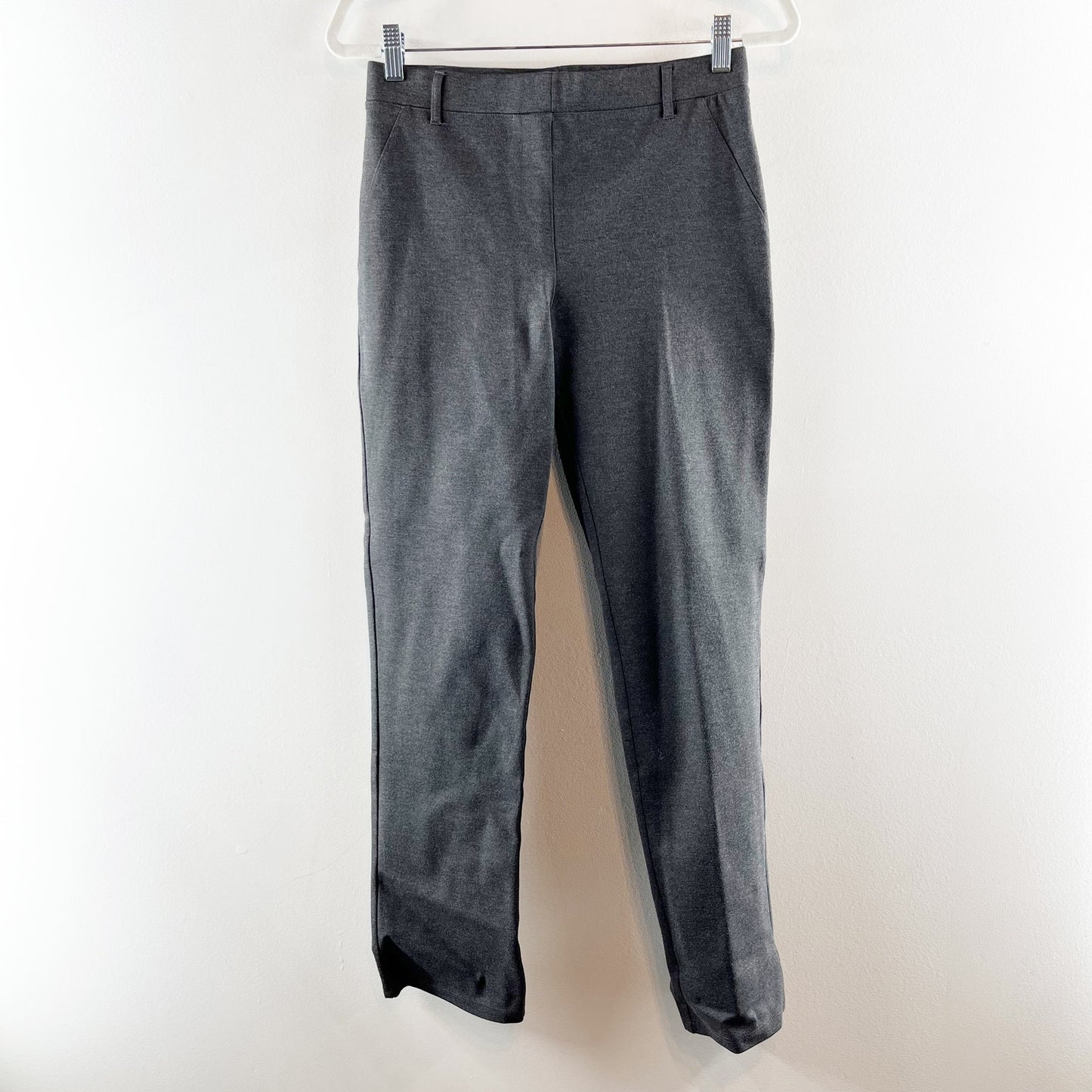 Quince Ultra Stretch Mid Rise Ponte Straight Leg Pants Gray Small