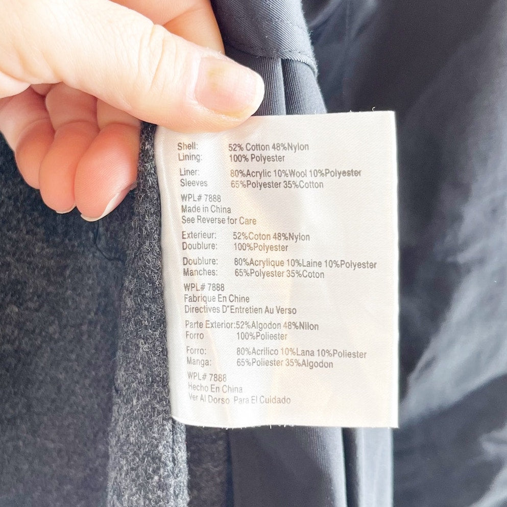 Michael Kors Long Sleeve Double Breasted Belted Trench Coat Black Small