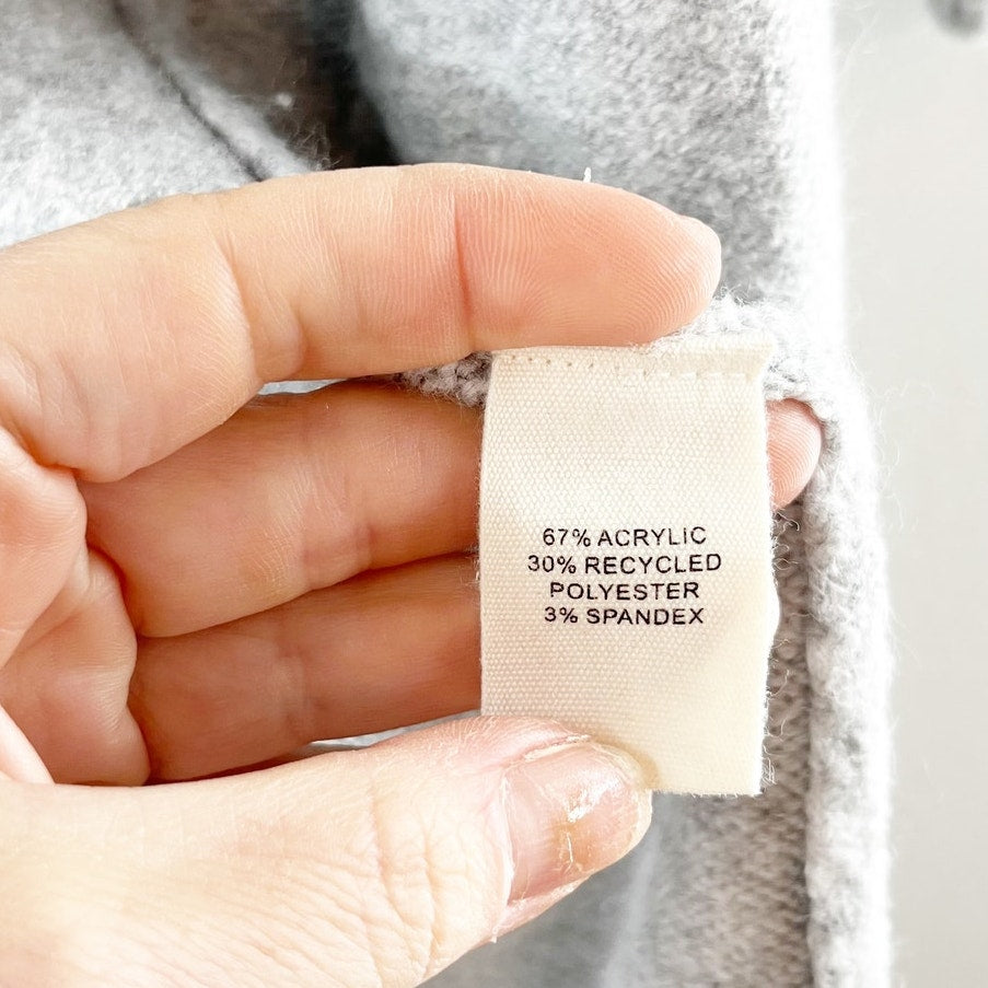 Marled Long Sleeve Open Duster Cardigan Sweater Gray Medium