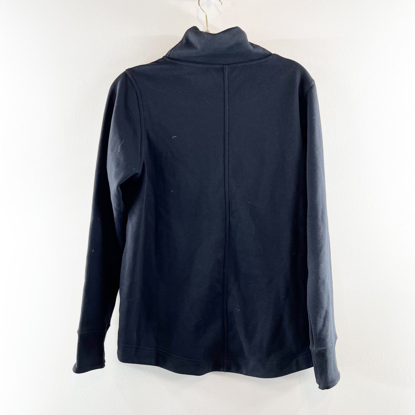 Athleta Cozy Karma Twist Neck Long Sleeve Fleece Lined Sweatshirt Black Small