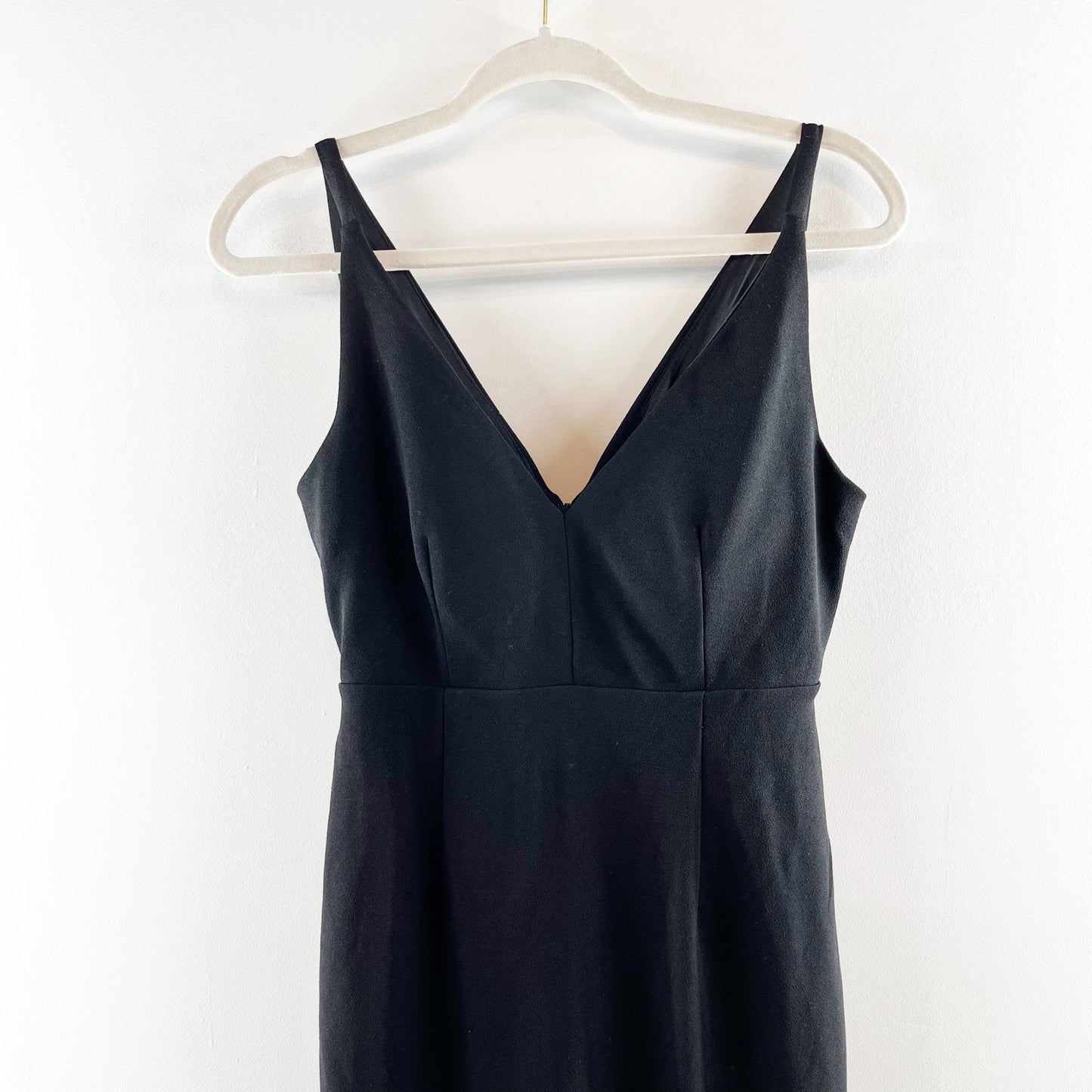 Lulus Melora Crepe Knit V-Neck Sleeveless Glam Mermaid Maxi Dress Black Small