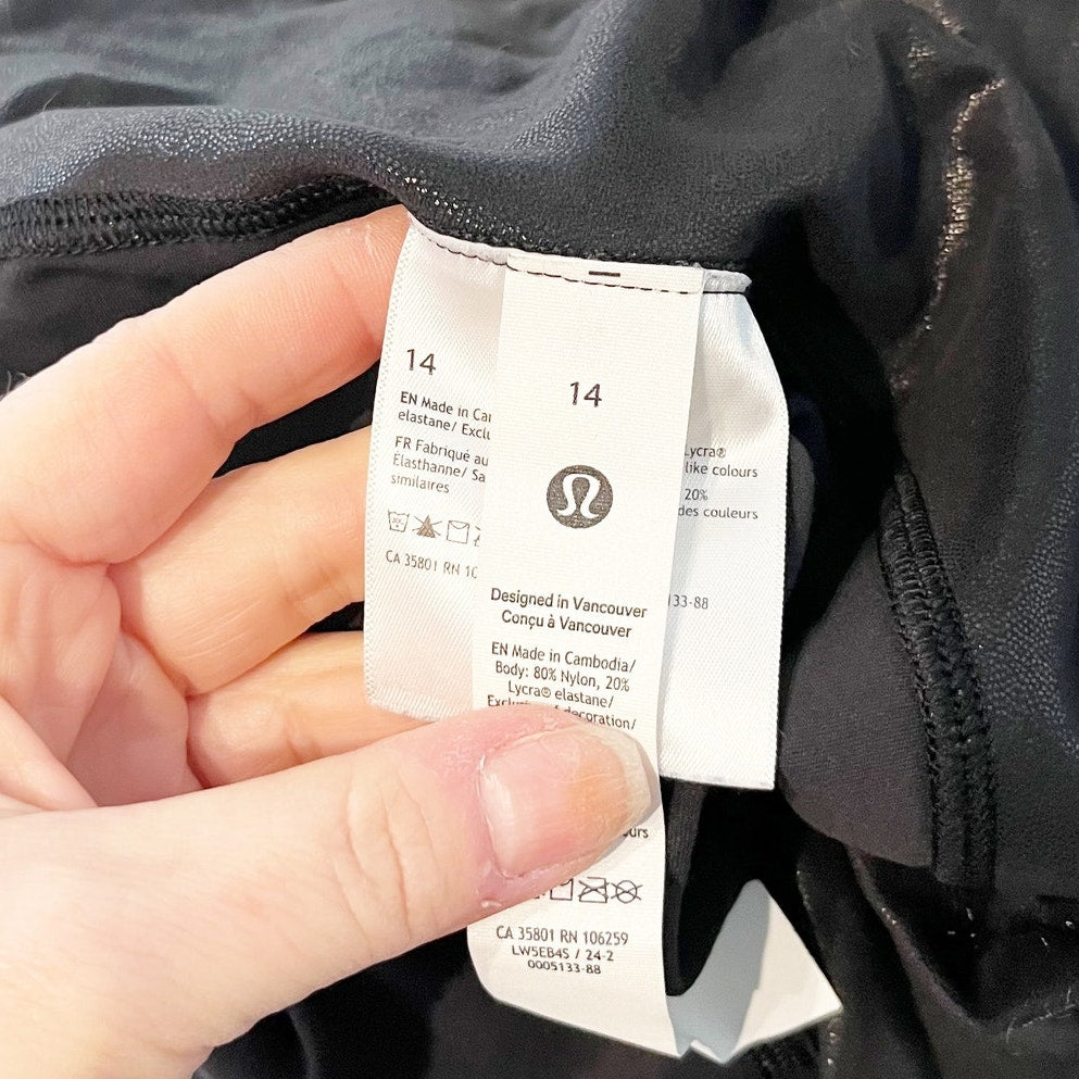 Lululemon Align High-Rise Pant Leggings 25" Shine Radiate Foil Print Black 14