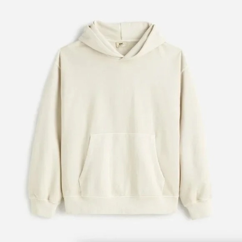 Madewell MWL Midweight Hoodie Pullover Sweatshirt Cream Tan Medium