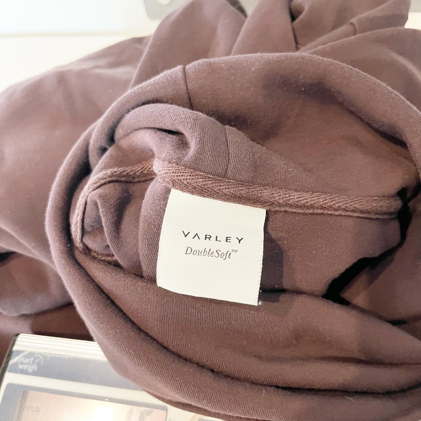 Varley Double Soft Milton Long Sleeve Side Zip Turtleneck Sweatshirt Brown Small