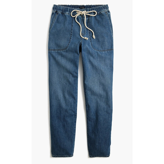 J. Crew Mid Rise Straight Ankle Drawstring Pants Jeans Blue 28 / 6