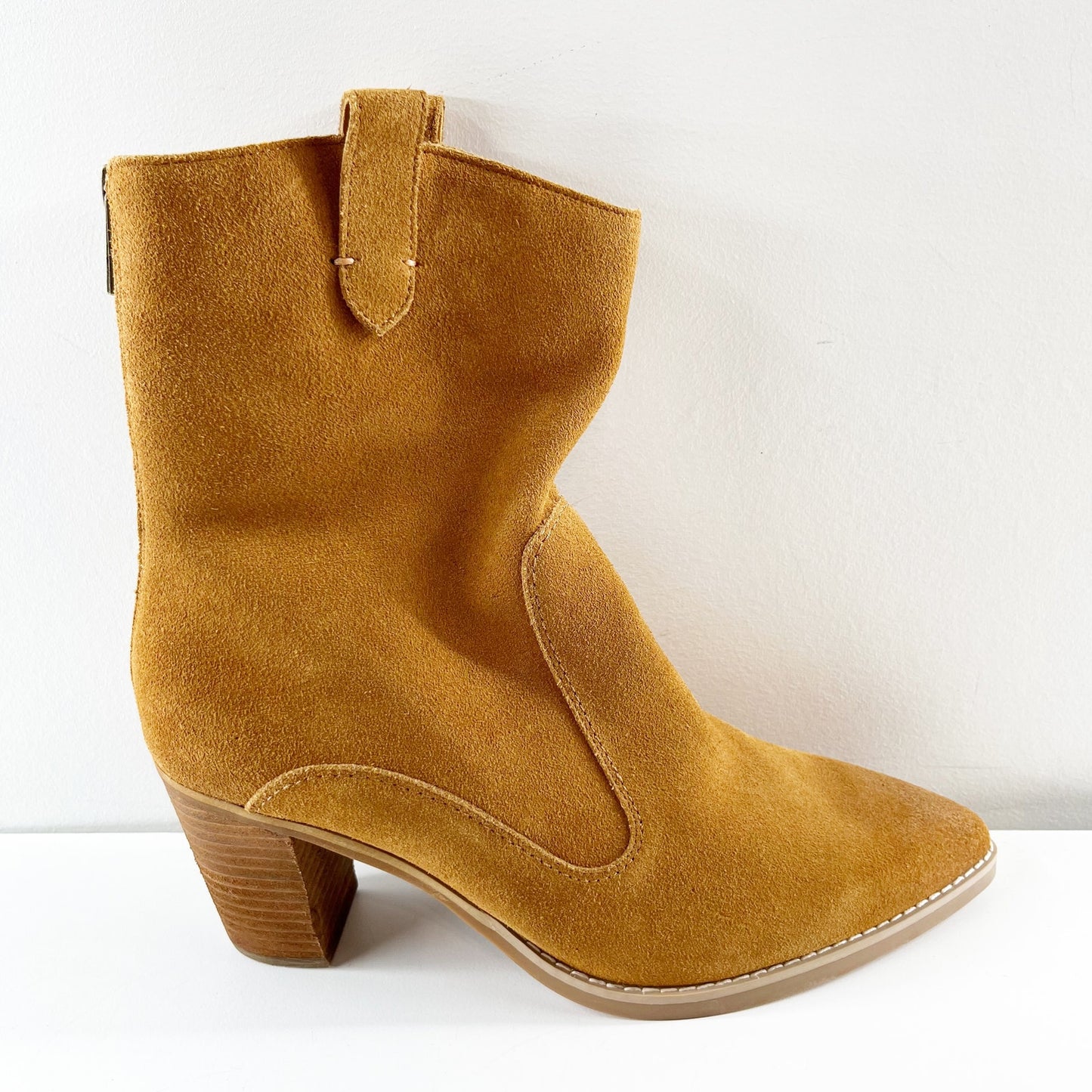 Splendid Evereve Raquel Suede Pull On Mid-Calf Western Boot Booties Toffee 9.5
