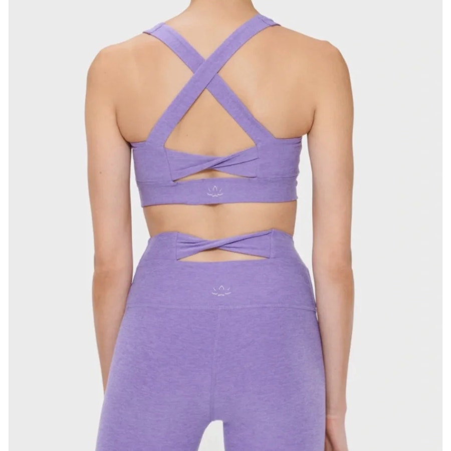 Beyond Yoga Spacedye In A Twist Sports Bra And Leggings Matching Set Purple S/M