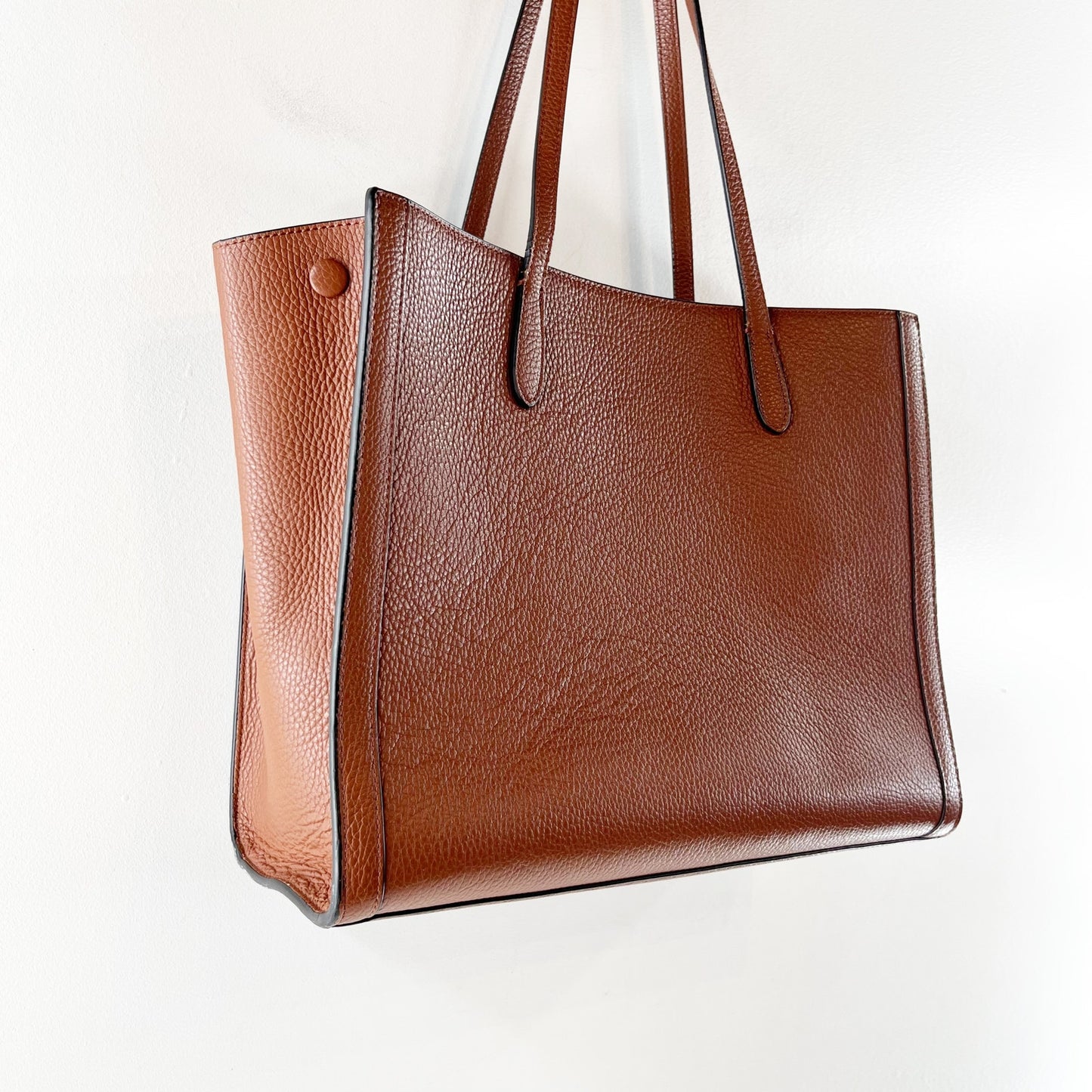 Banana Republic Large Leather Rectangle Structured Tote Bag Brown