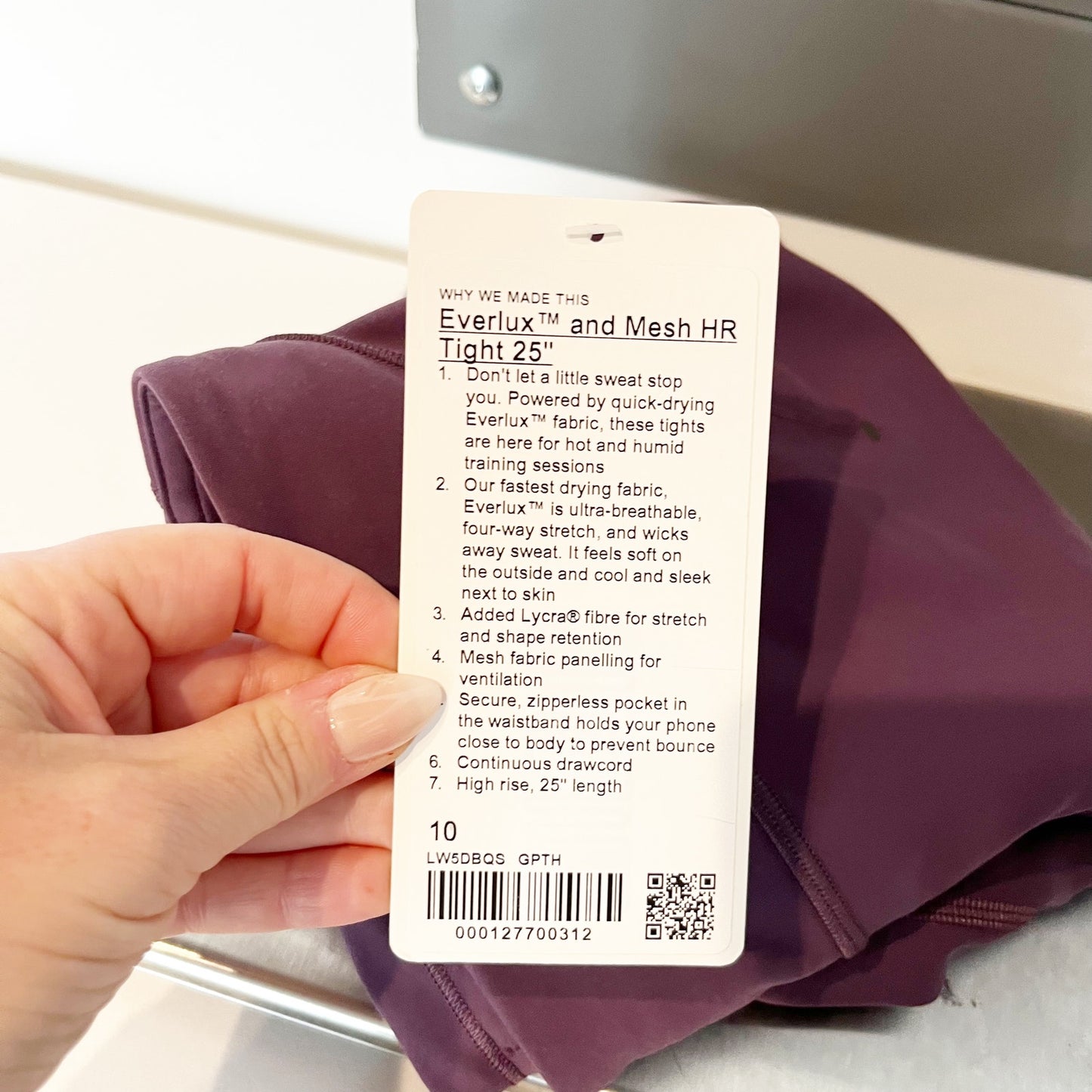 Lululemon Everlux and Mesh High-Rise Tight Leggings 25" Grape Thistle Purple 10