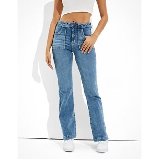 American Eagle Super High Rise Flare Jeans Blue 10