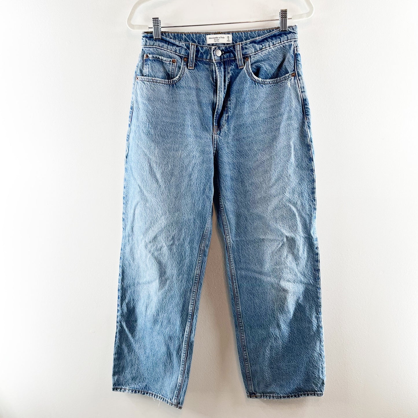 Abercrombie & Fitch High Waisted Denim Loose Jeans Blue 28 / 6 Petite