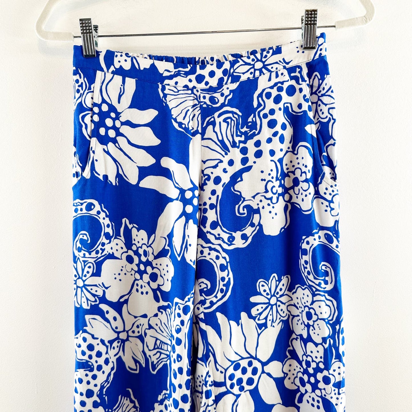 Lilly Pulitzer Cambridge Palazzo Printed Wide Leg Pants Blue XS