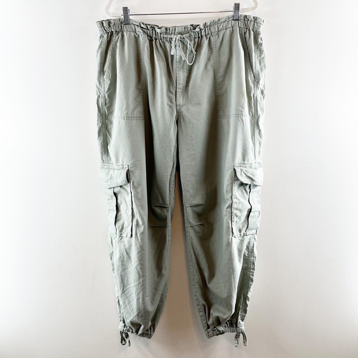 Abercrombie High Rise Baggy Cargo Utility Pants Green XL Petite