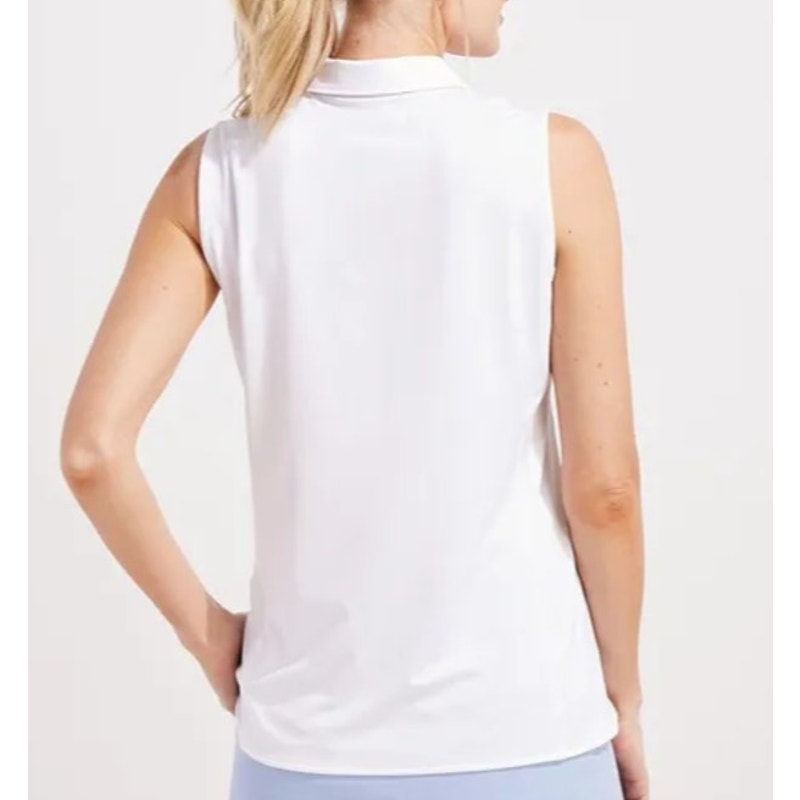 Vineyard Vines Performance Sleeveless Jersey Collared Polo Shirt White Large