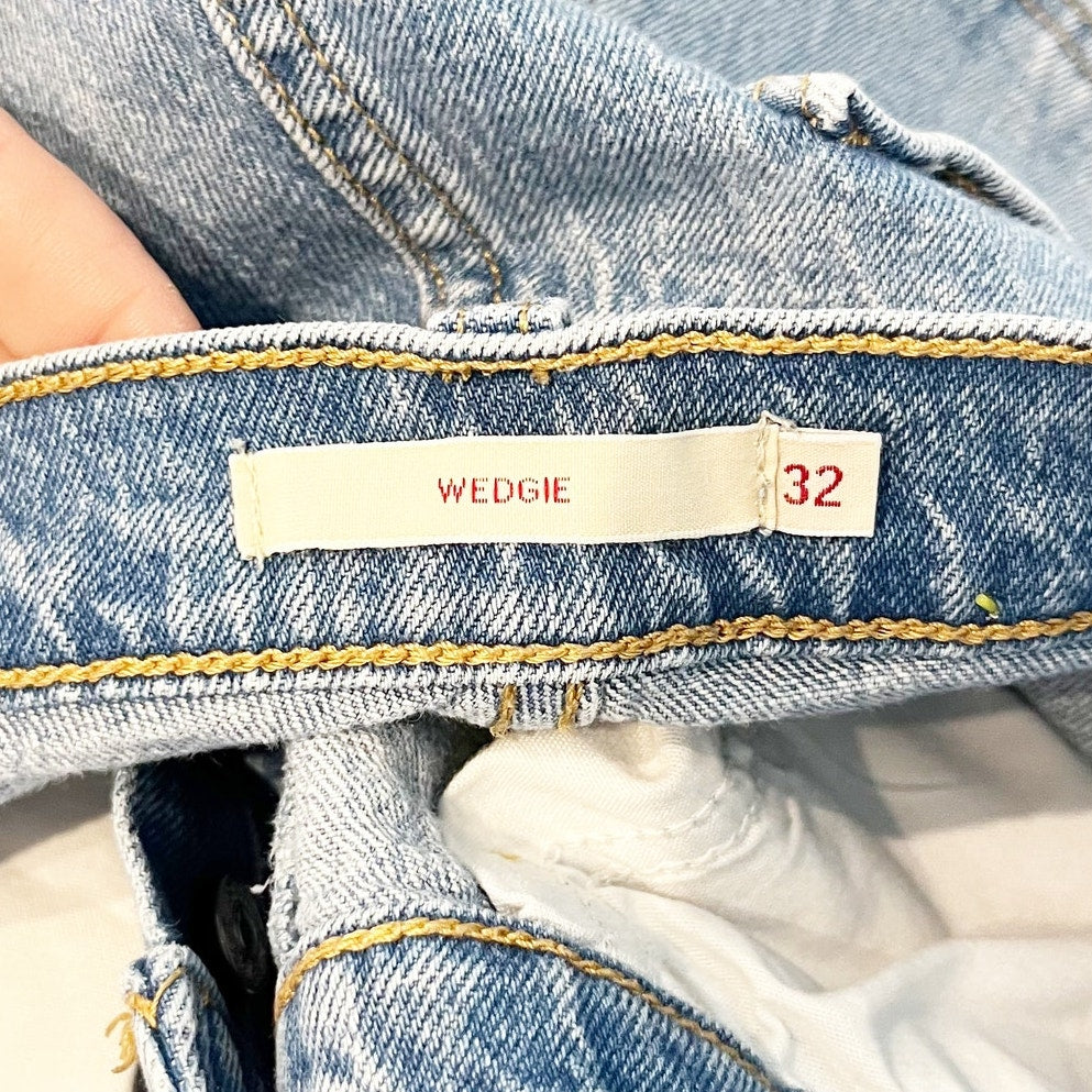 Levi's Wedgie Icon Fit High Rise Button Fly Ankle Jeans Blue 32 / 14