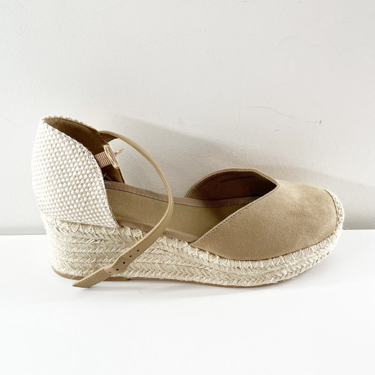 Tu Clothing Canvas Platform Espadrille Wedge Shoes Sandals Cream Tan 8.5