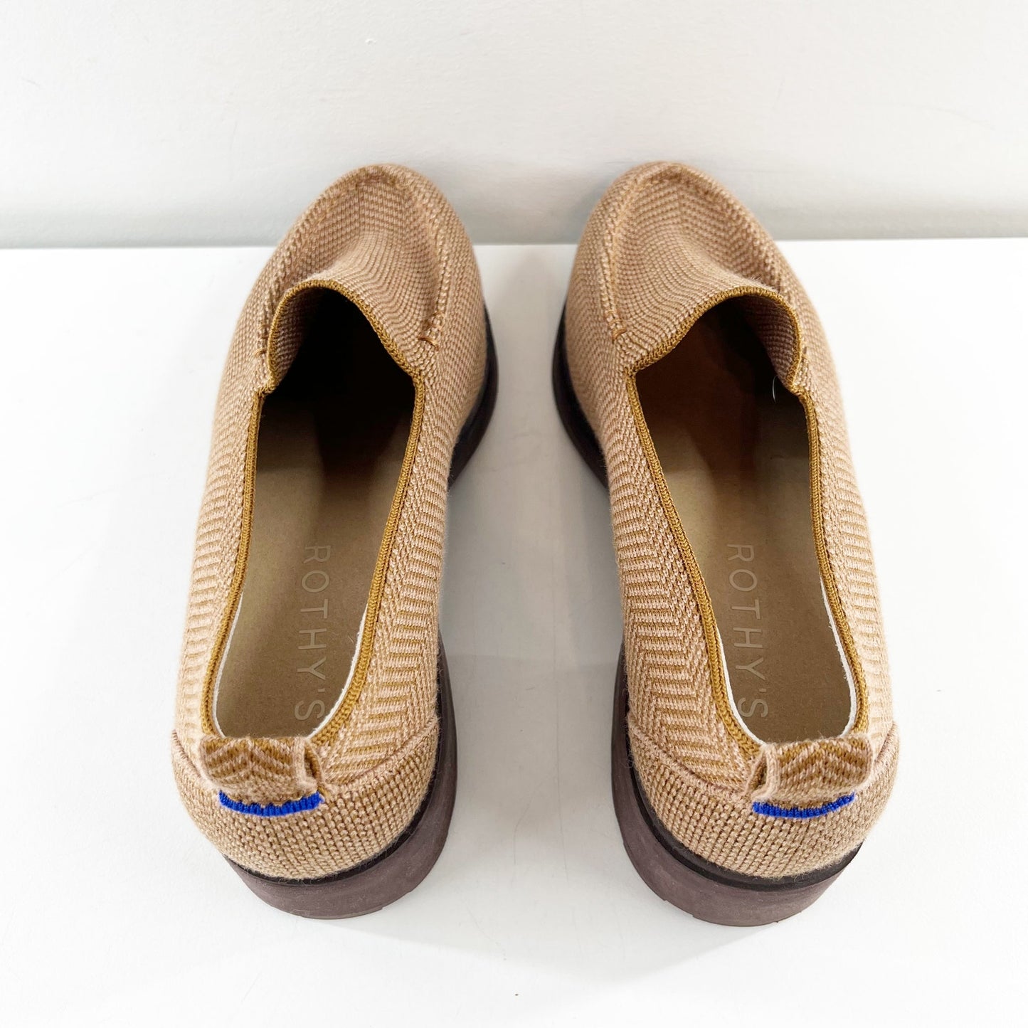Rothy's The Lug Loafer Shoes Teak Herringbone Brown Tan 9