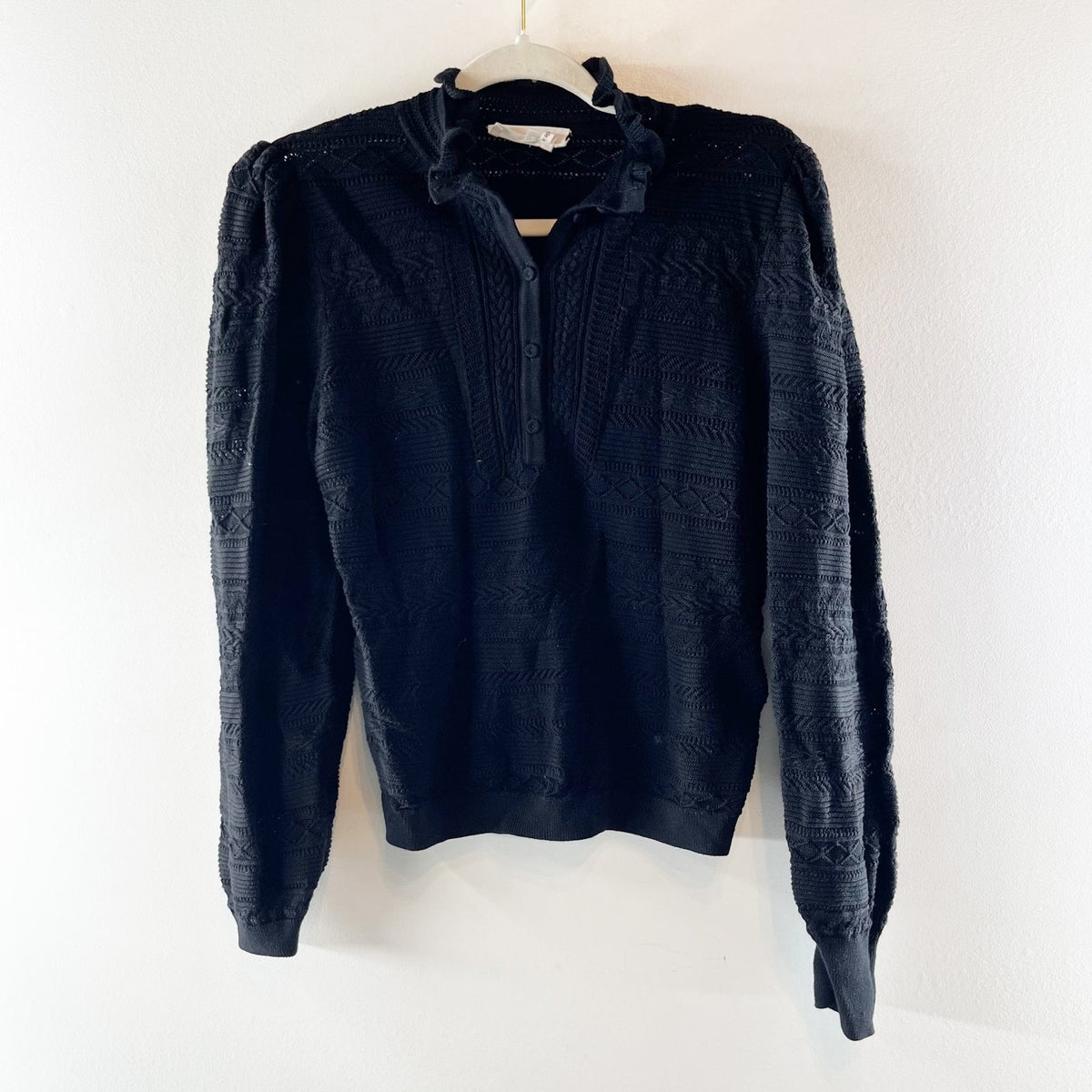 Ba&Sh Vinnie Lady Pullover Jumper Long Sleeve Sweater Black Small