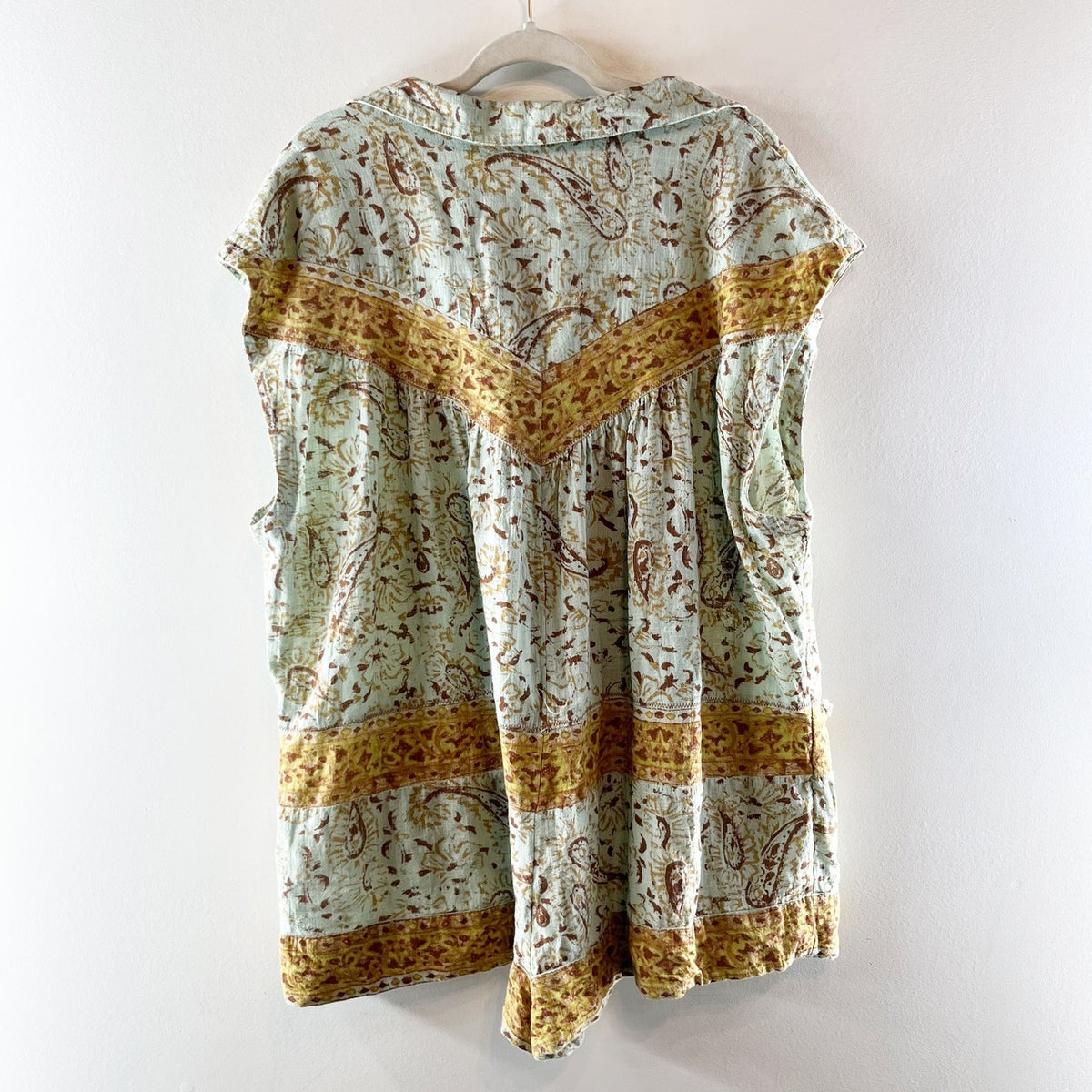 Free People Telly Floral Waistless One Piece Romper Green Yellow Large