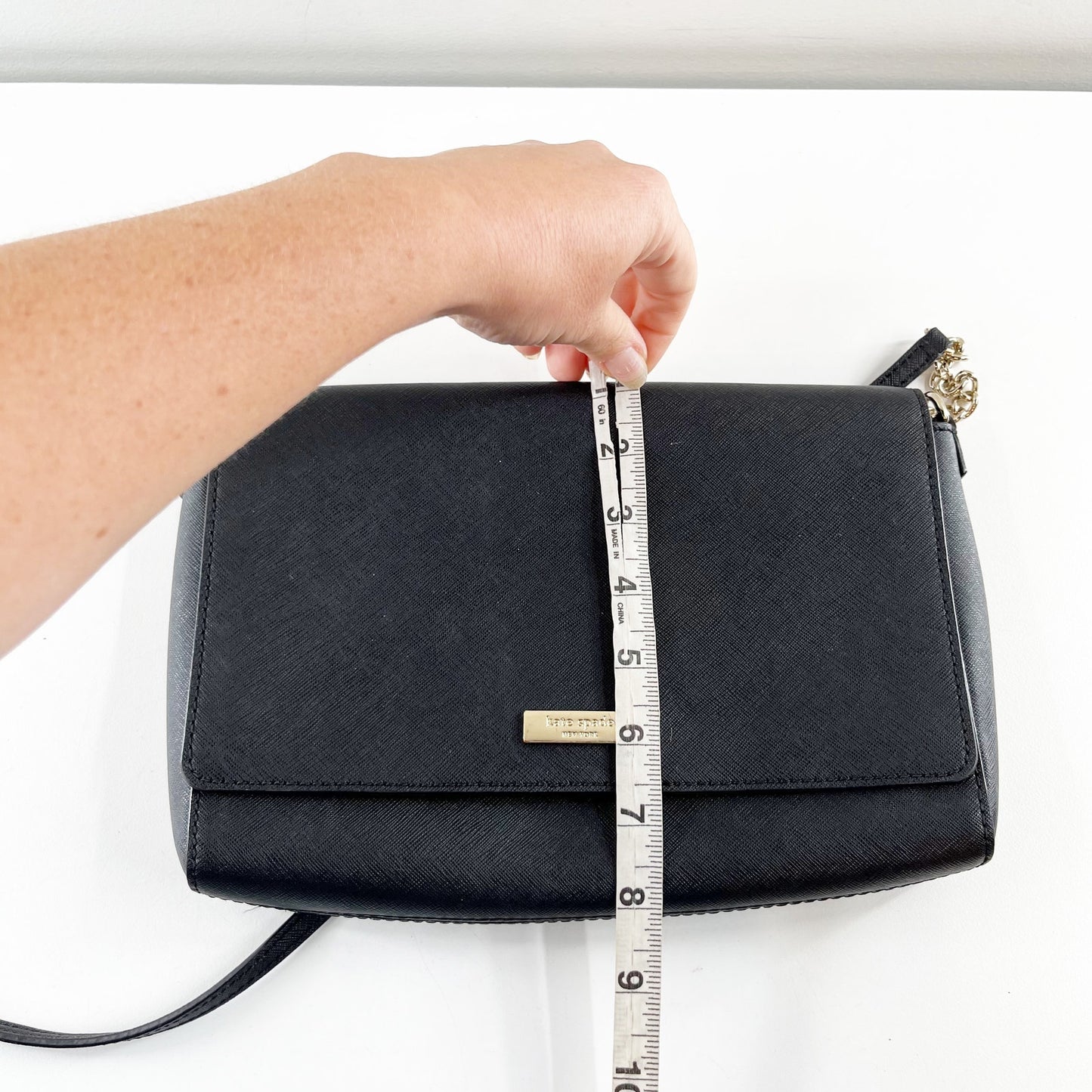 Kate Spade Rectangle Crossbody Purse Bag Leather Black