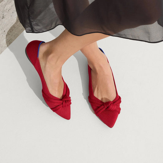Rothy's The Knot Point II Pointed Toe Ballet Flats in Candied Berry Red 8