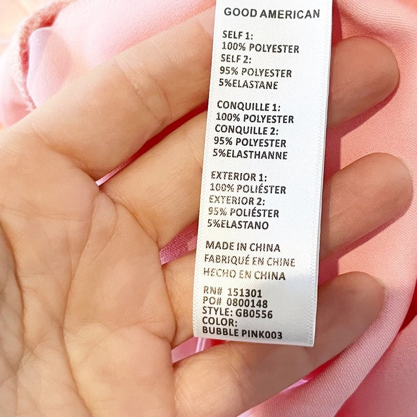 Good American Washed Satin Sleeveless Wrap Bodysuit Tank Top Bubble Pink 0
