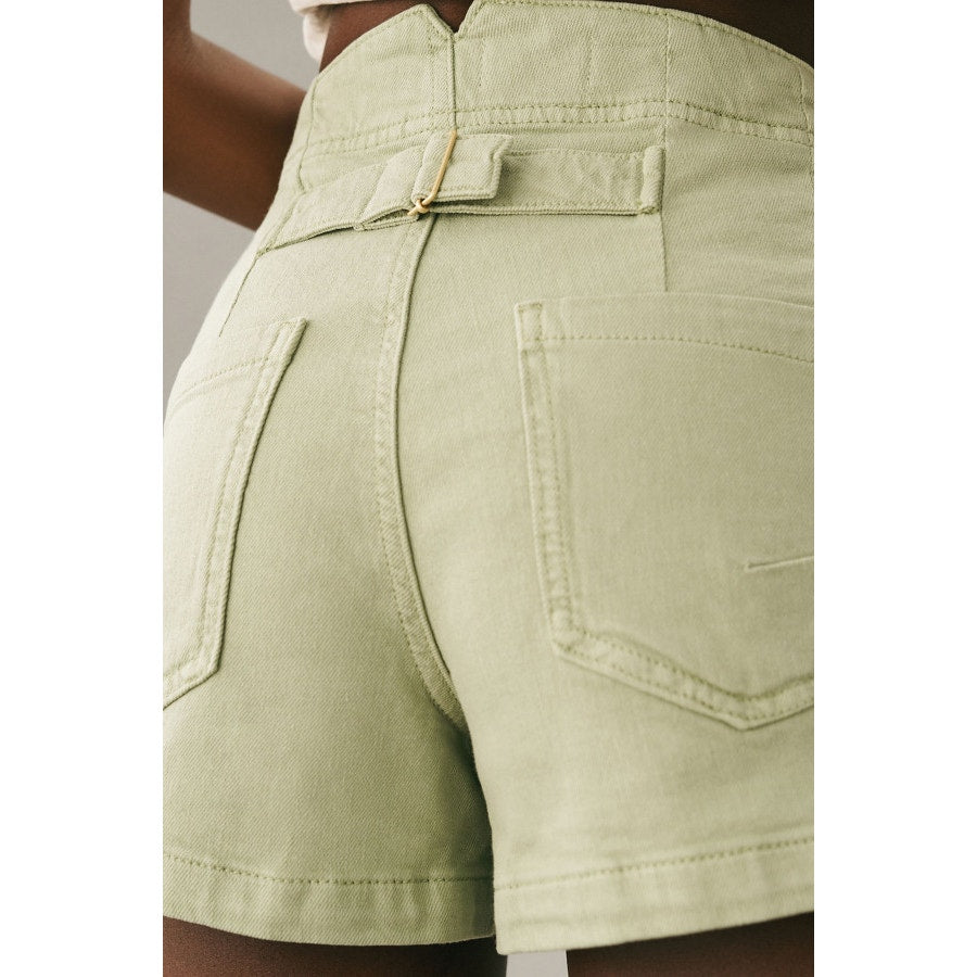 Pilcro by Anthropologie The Kit High-Rise Utility Shorts Moss Green 30