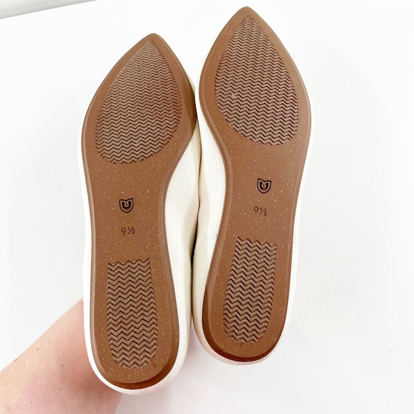 Rothy's The Point Mary Jane Ballet Flats in Love Bird Cream White 9.5