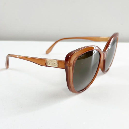 Gucci GG0789S Plastic Frame Brown Lens Butterfly Sunglasses