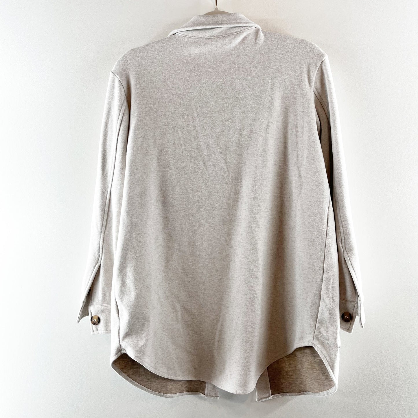 BB Dakota by Steve Madden Daily Grind Long Sleeve Shacket Jacket Oat Tan XS