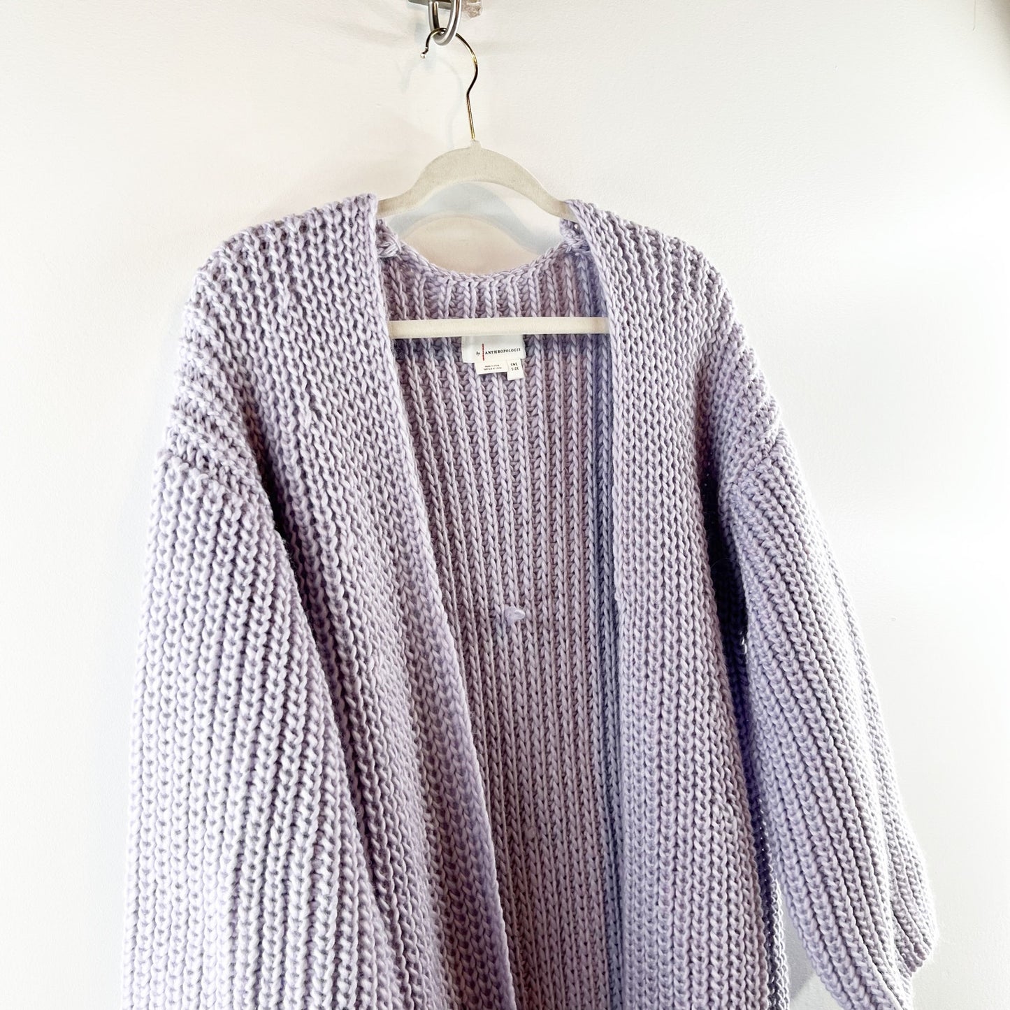 By Anthropologie Fringe Duster Kimono Cardigan Sweater Purple Lilac O/S NWT