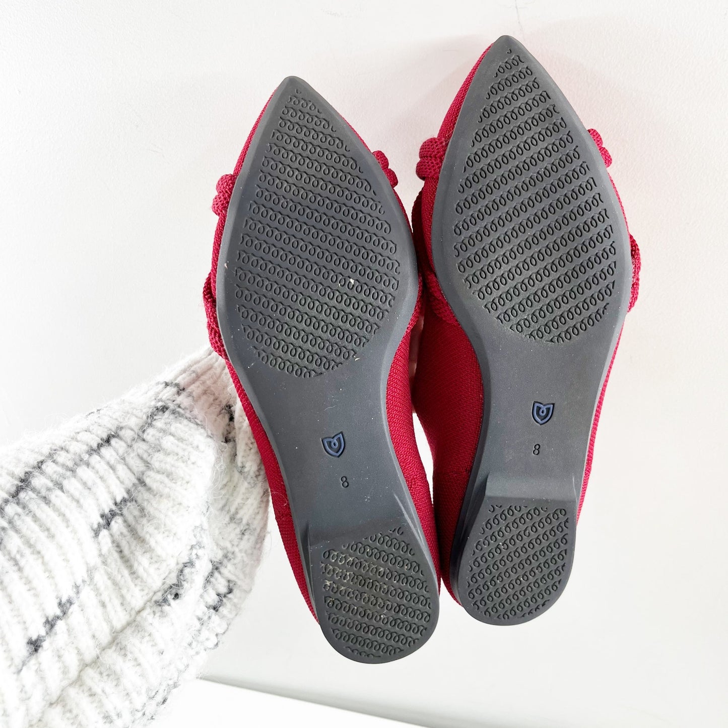 Rothy's The Knot Point II Pointed Toe Ballet Flats in Candied Berry Red 8