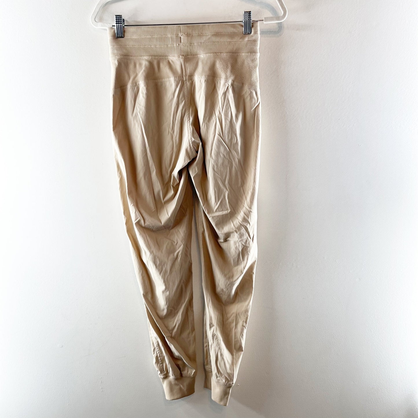 Lululemon Athletica Dance Studio Drawstring Jogger Pants Lined Trench Tan 4