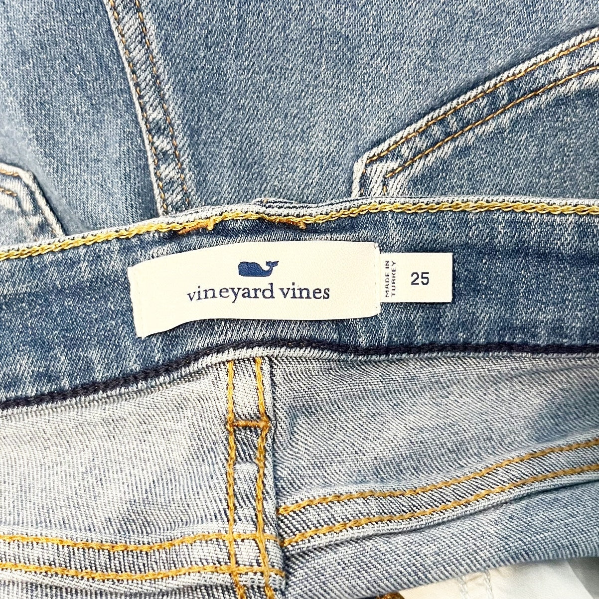 Vineyard Vines Mid Rise Cutoff Jean Shorts Blue 25