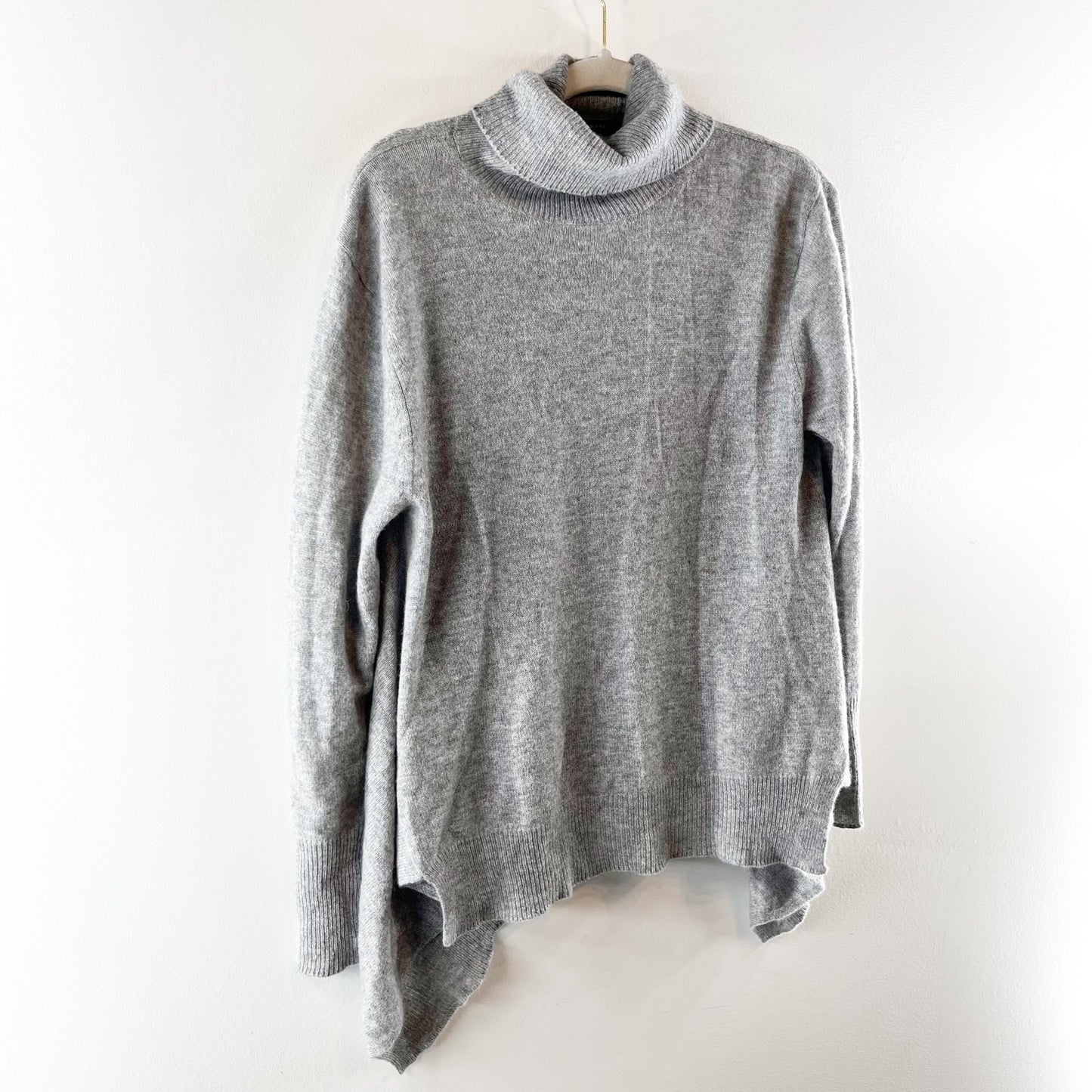 Skull Cashmere Turtleneck Long Sleeve Cashmere Sweater Gray Medium