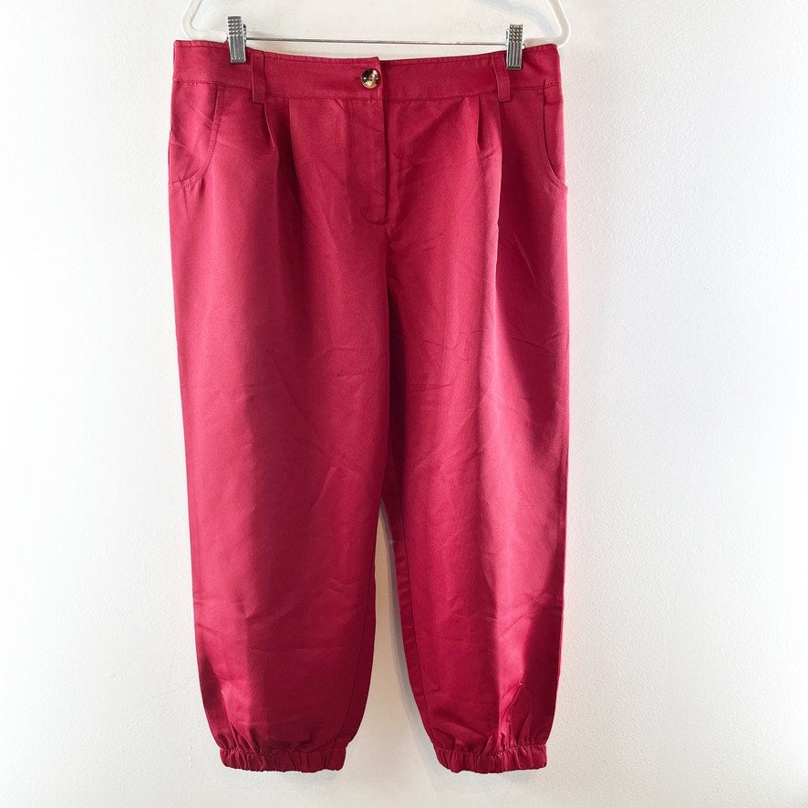 Halara Mid Rise Casual Jogger Pants with Pockets Russet Brown Red Maroon XL