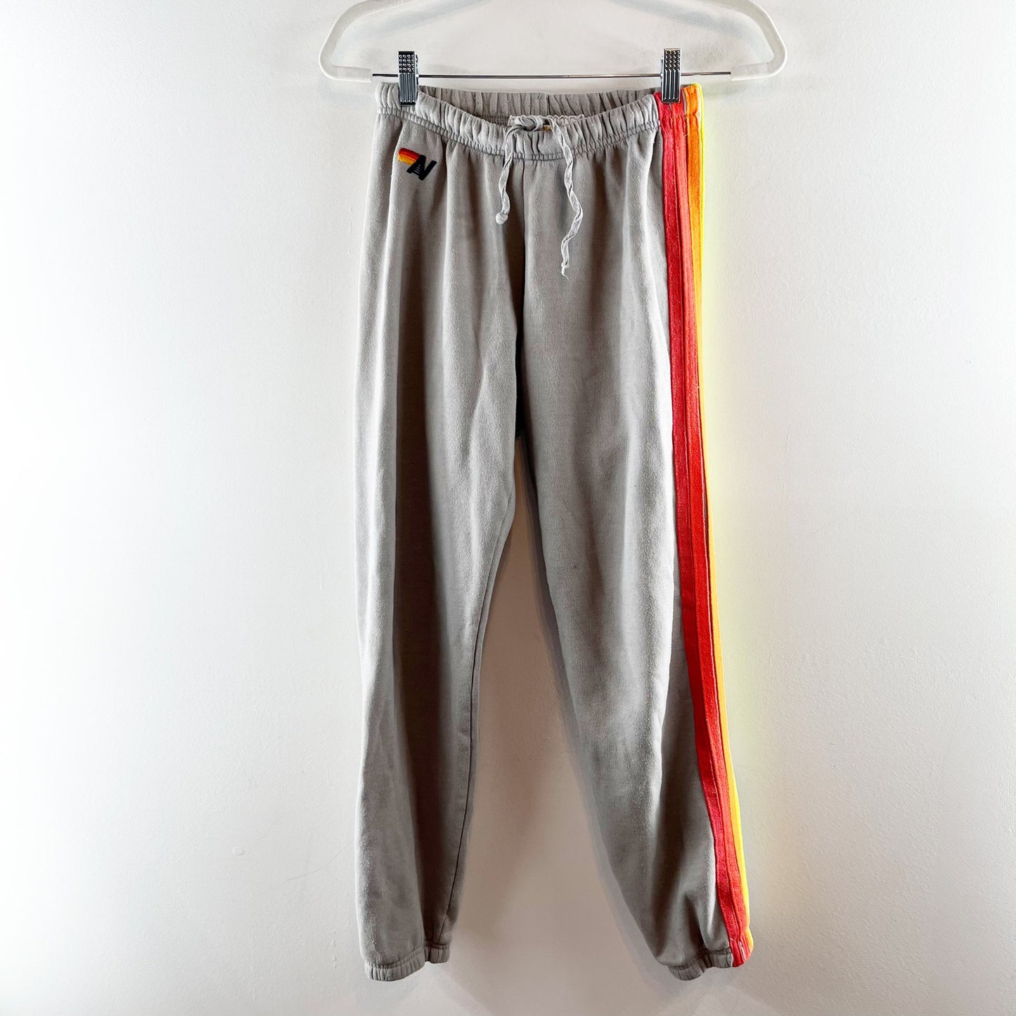Aviator Nation 5 Stripe Jogger Sweatpants Gray Small