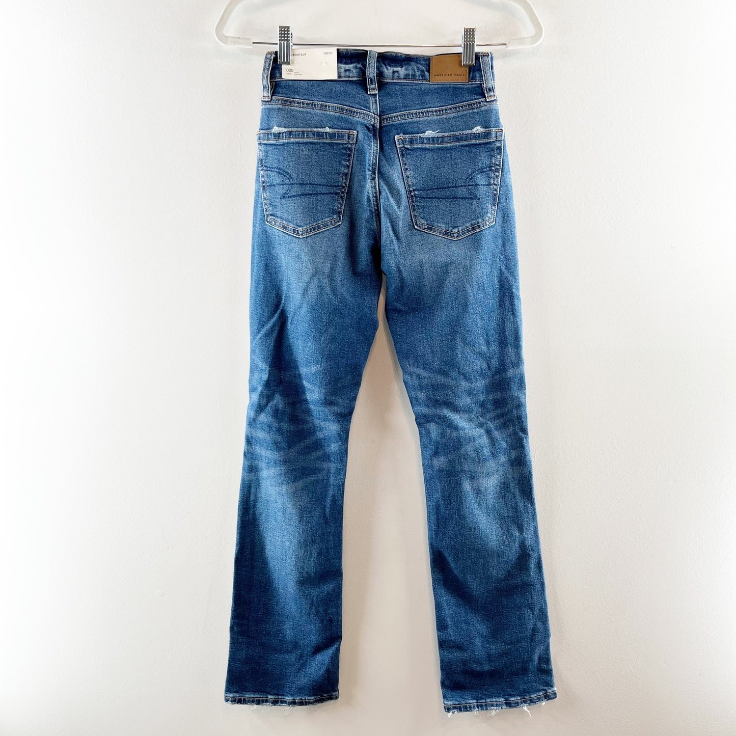American Eagle Outfitters High Rise Stretch 90s Bootcut Jeans Blue 000 Short